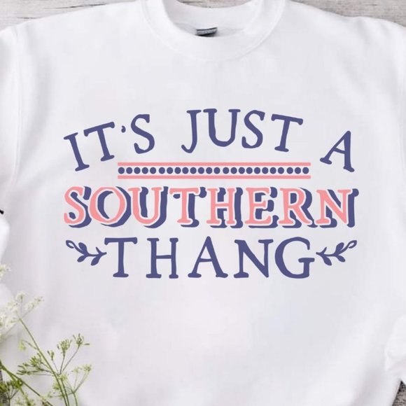 Southern Thing Western White Crewneck Sweatshirt - Picture 2 of 3